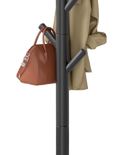 Coat rack freestanding with 8 hooks and storage shelf, hall coat tree, for coats, hats, bags, entryway, hallway, bedroom.